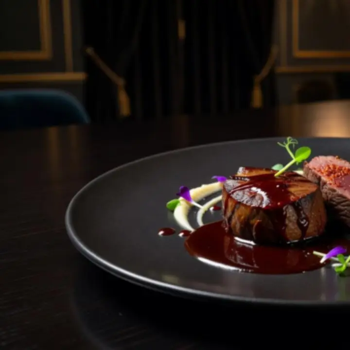 Prémium főételek tálalása fine dining étteremben