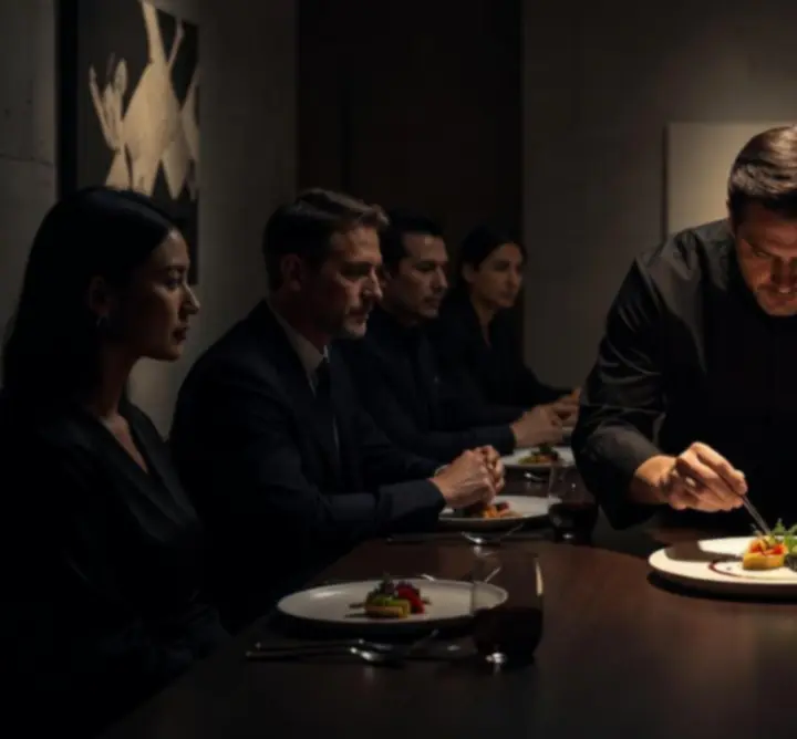 VIP vendégséf est fine dining tálalással